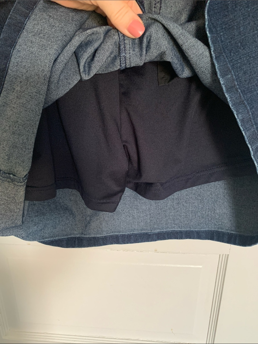 Classic Dark Blue Denim Skort - Picture 3 of 7